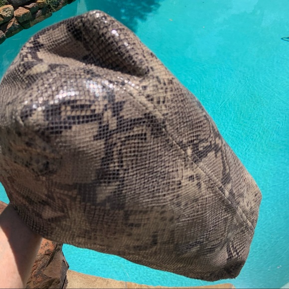 XL Michael Kors python snake skin leather chain-link shoulder bag stunning!!! - Picture 6 of 12